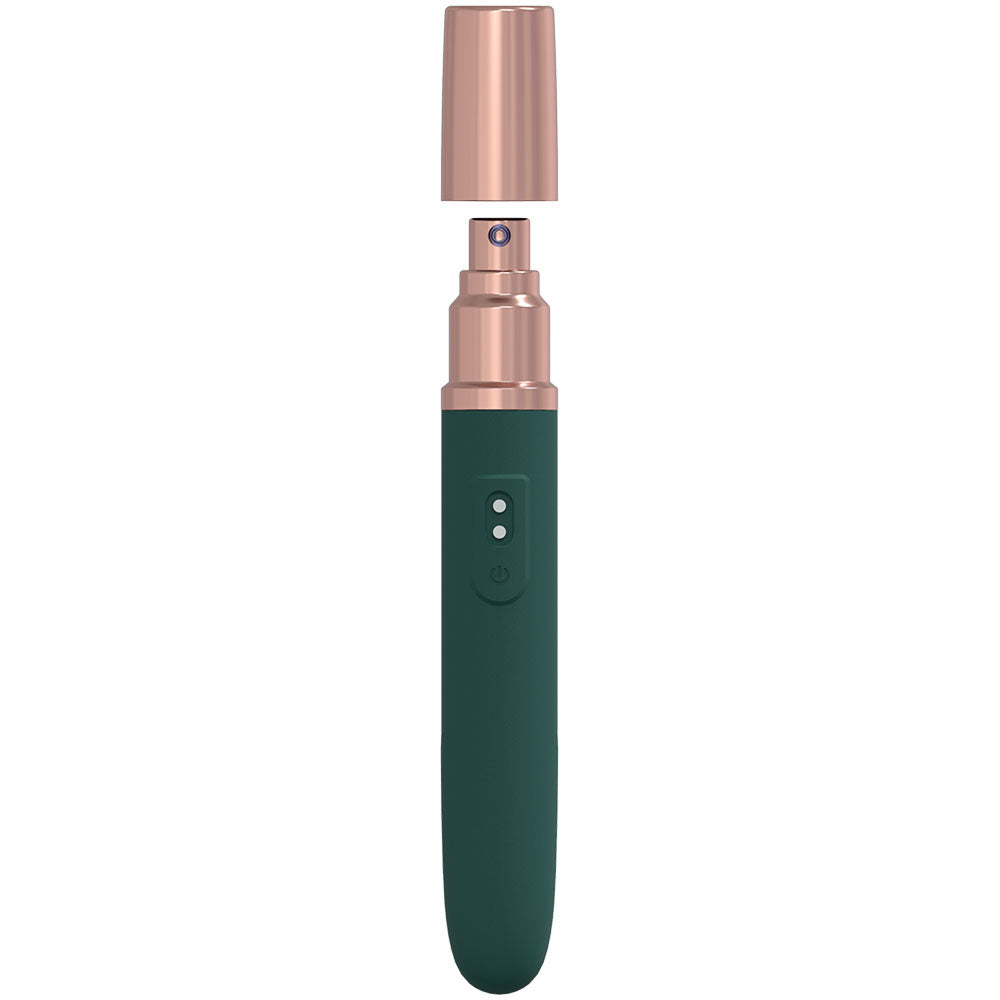 LOVELINE The Traveler - Green - Green 17.6 cm USB Rechargeable Vibrator with Lube Applicator-LOVU015GRN