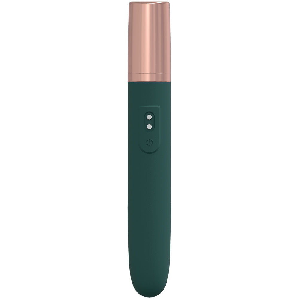 LOVELINE The Traveler - Green - Green 17.6 cm USB Rechargeable Vibrator with Lube Applicator-LOVU015GRN