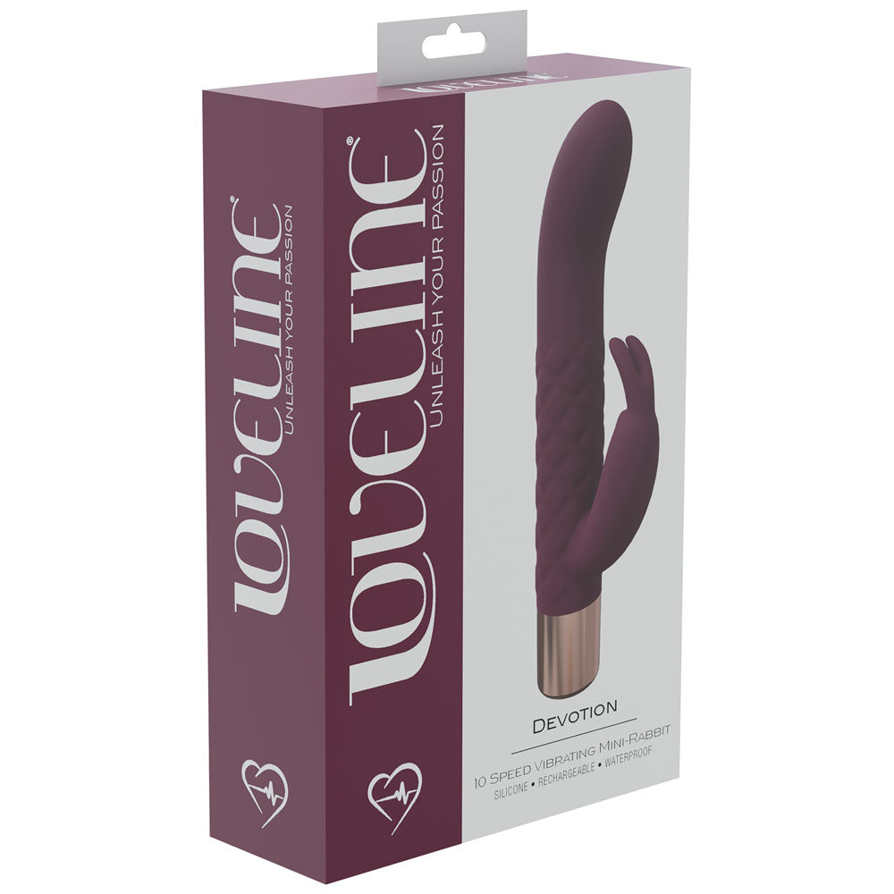 LOVELINE Devotion - Burgundy - Burgundy 14.2 cm USB Rechargeable Rabbit Vibrator-LOVU019BUR