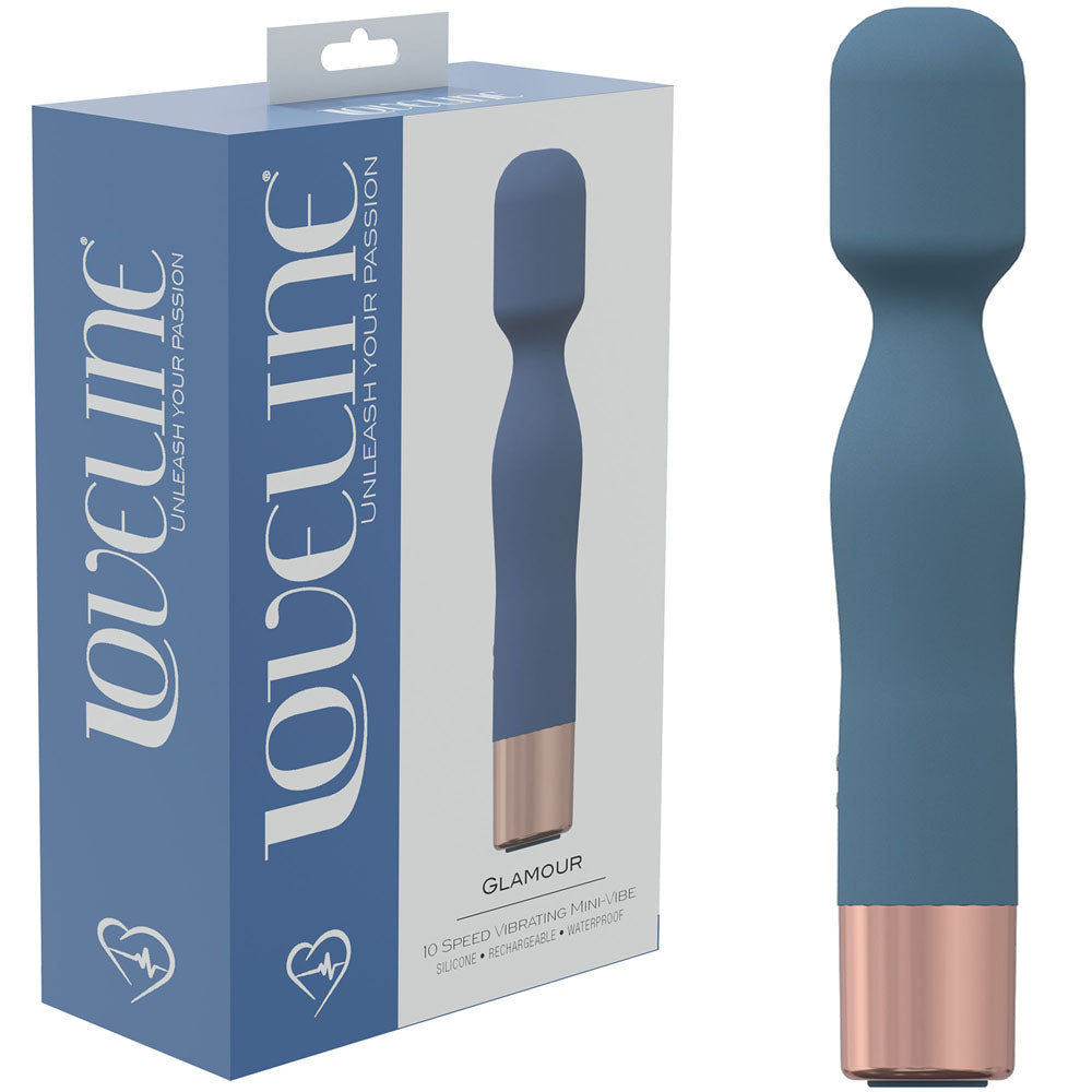 LOVELINE Glamour - Blue - Blue 14.4 cm USB Rechargeable Massage Wand-LOVU022BLU