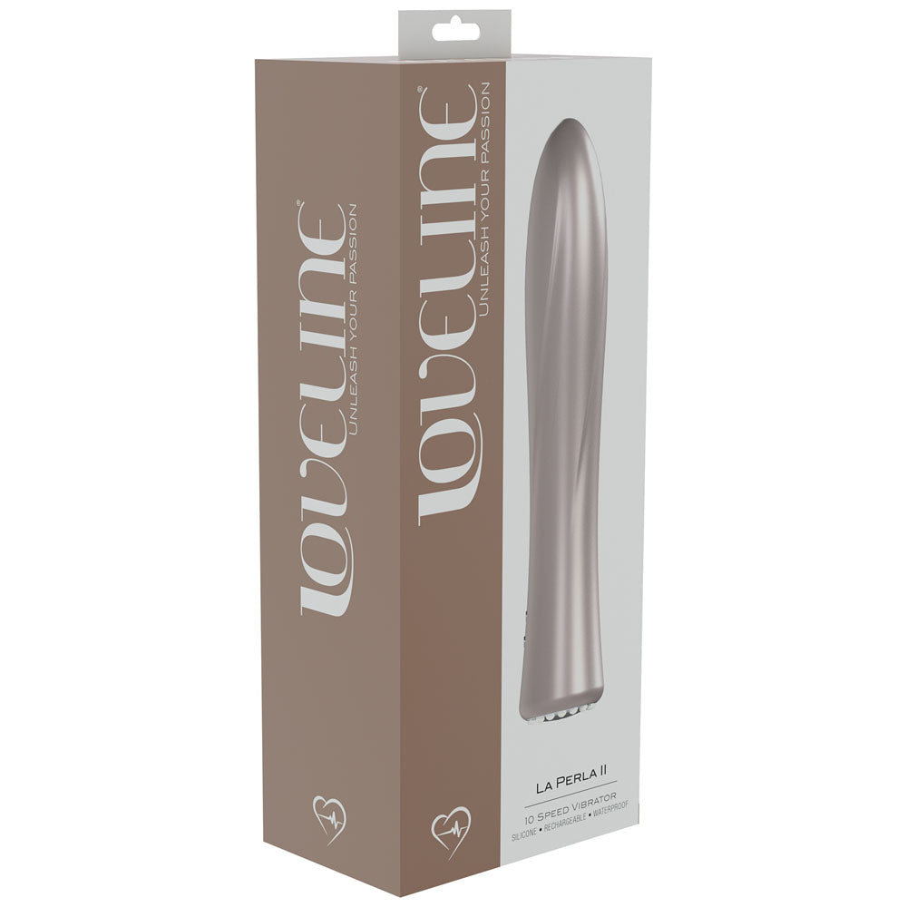 LOVELINE La Perla II - Pink - Pearlescent Pink 19.2 cm USB Rechargeable Vibrator-LOVU024PPINK