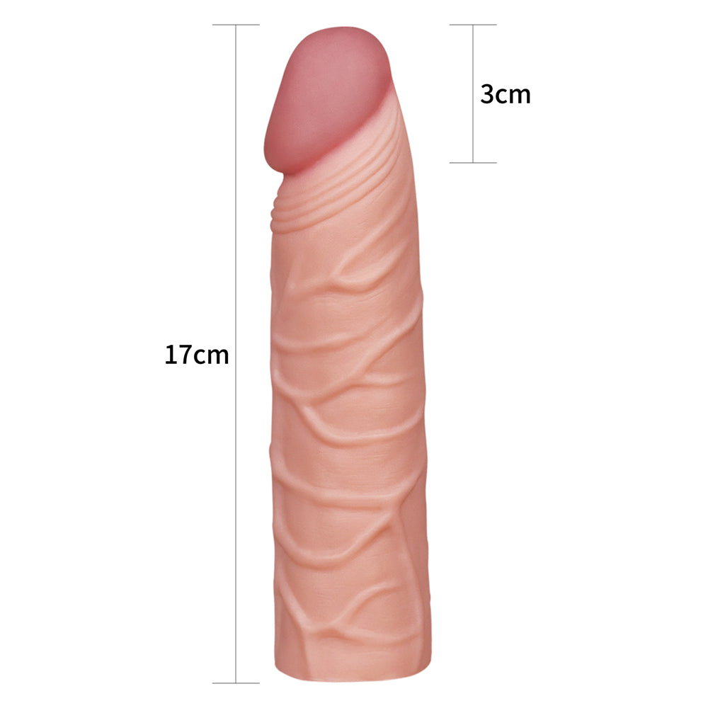 Pleasure X-Tender 1 Sleeve - Flesh 2.5 cm (1) Penis Extension Sleeve-LV1051F