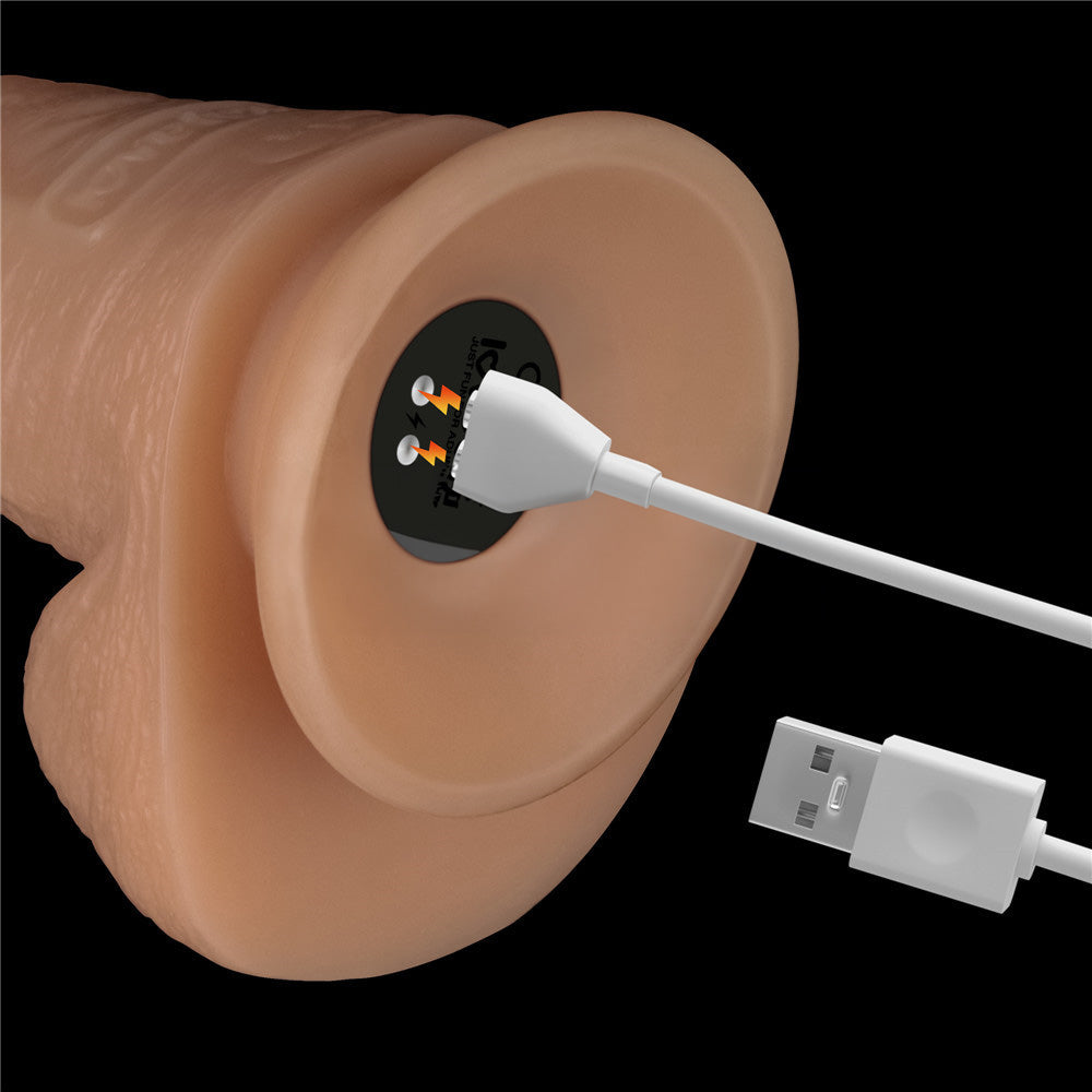 8 Inch Power Basics - Flesh 20 cm USB Rechargeable Vibrating Dong - LV111202
