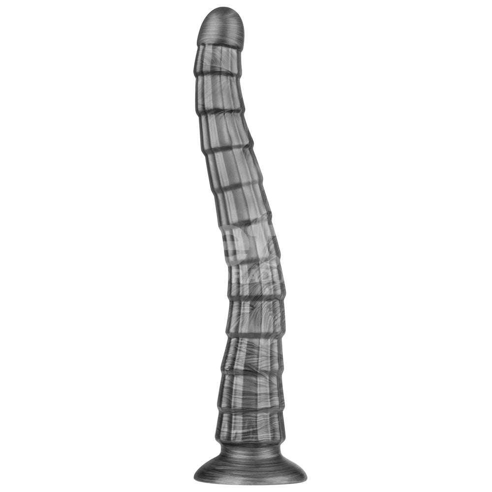 King Sized Vibrating Vibrax Slider - Grey 36.8 cm (14.5) USB Rechargeable Vibrating Dildo-LV121201