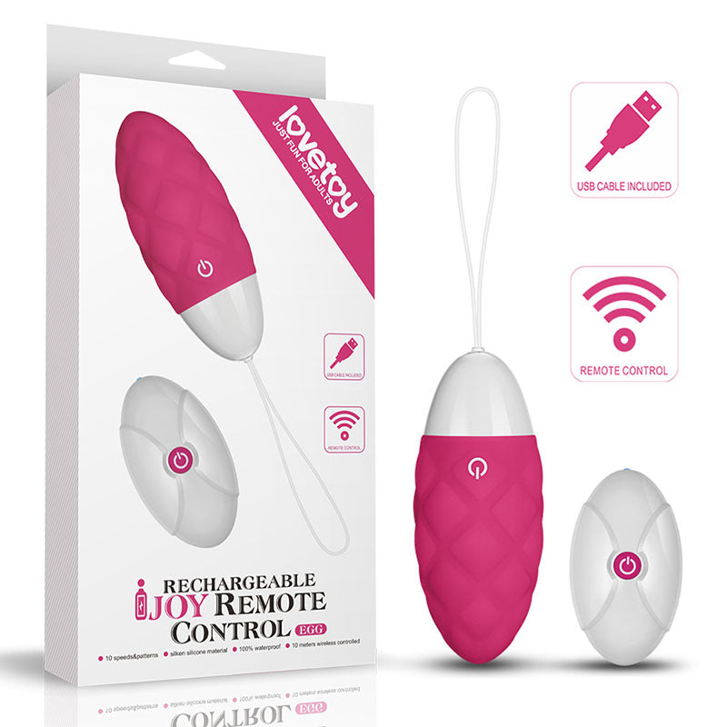 IJOY Rechargeable Remote Control Egg - Pink USB Rechargeable Egg with Remote-LV1565