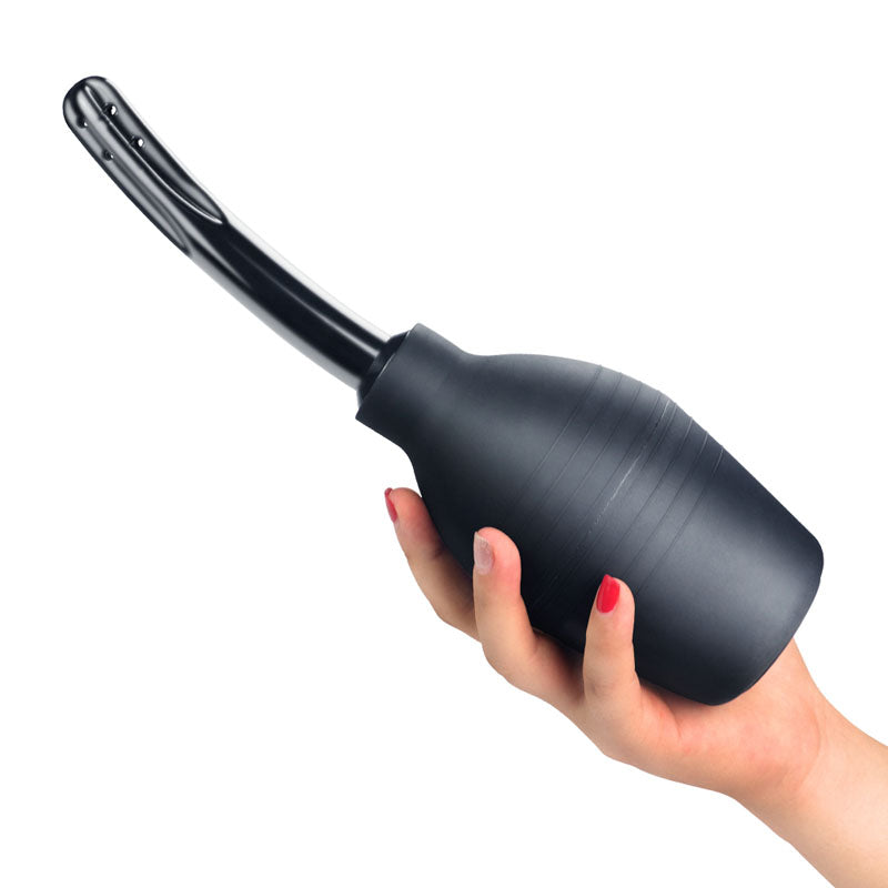 Bondage Fetish Deluxe Douche - Black Unisex Curved Douche - 310 ml capacity-LV1666