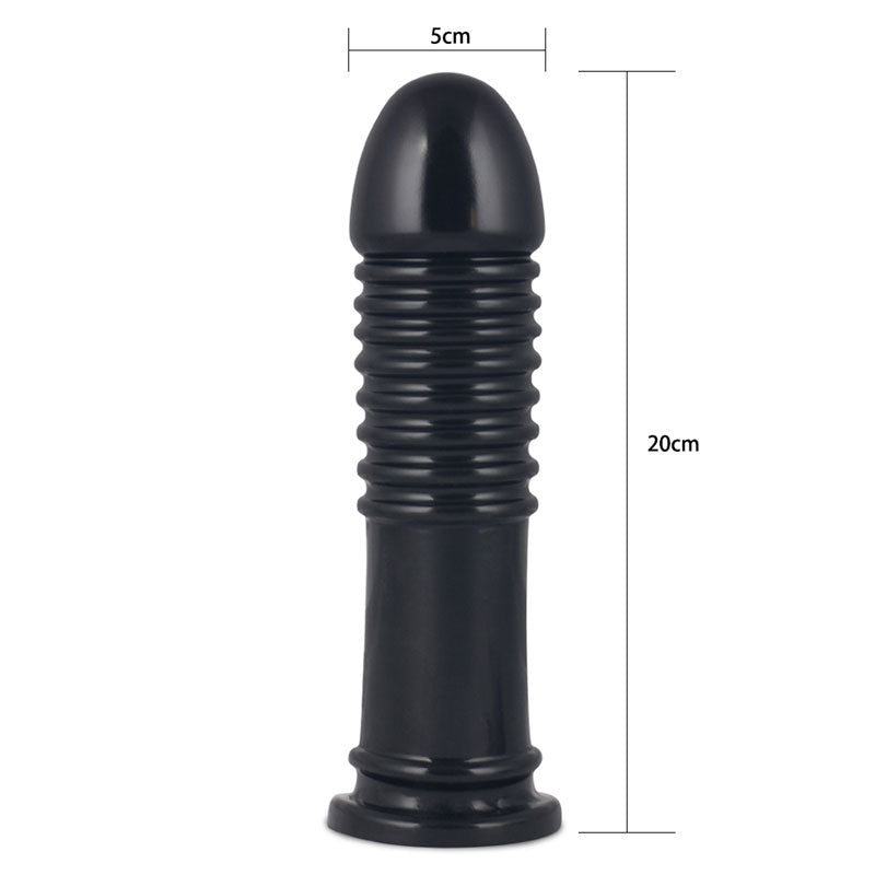 King Sized 8 Anal Bumper - Black 22.5 cm Mega Butt Plug-LV2242