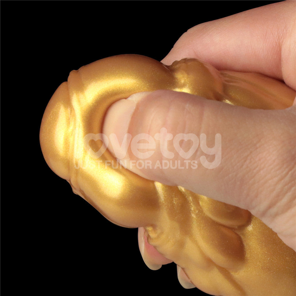 Aerosx 10 Inch Dual Density Inflatable Dildo - Gold/Blue 33 cm Inflatable Fantasy Dildo-LV416003