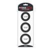 Power Plus Soft Silicone Snug Ring - Black Cock Rings - Set of 3 Sizes-LV443001B