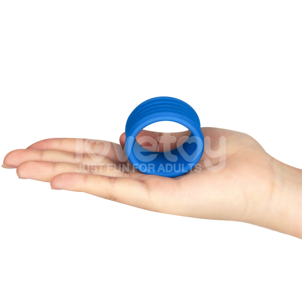 Pinnacle Pro Deep Rib Grip - Blue Cock Ring