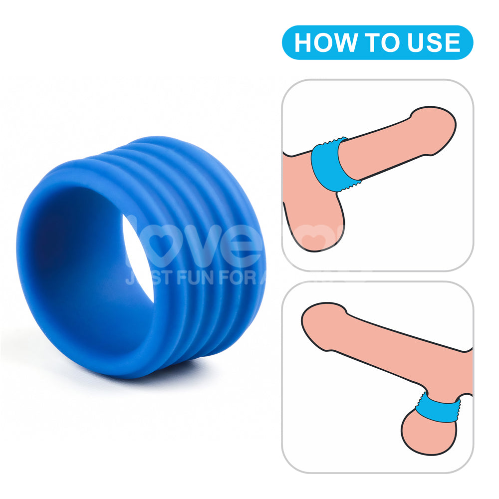 Pinnacle Pro Deep Rib Grip - Blue Cock Ring-LV443011