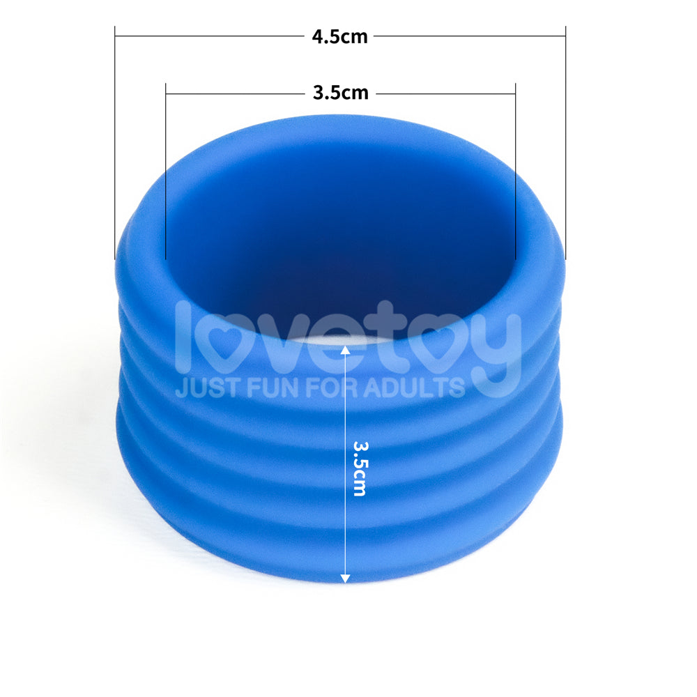 Pinnacle Pro Deep Rib Grip - Blue Cock Ring-LV443011