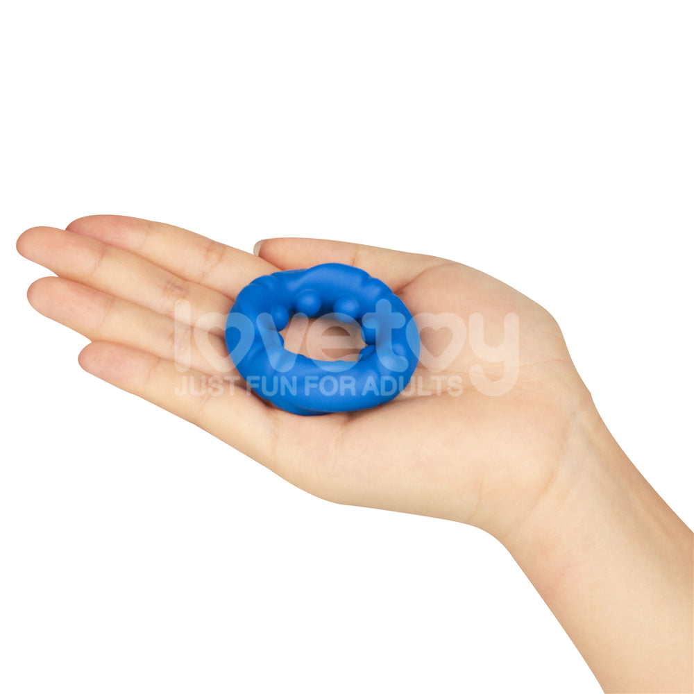 Pinnacle Pro Ridge Bump Stretcher - Blue Cock Ring-LV443012