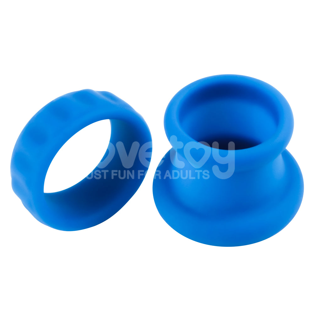 Pinnacle Pro Twin Flex - Blue Cock & Balls Rings-LV443014