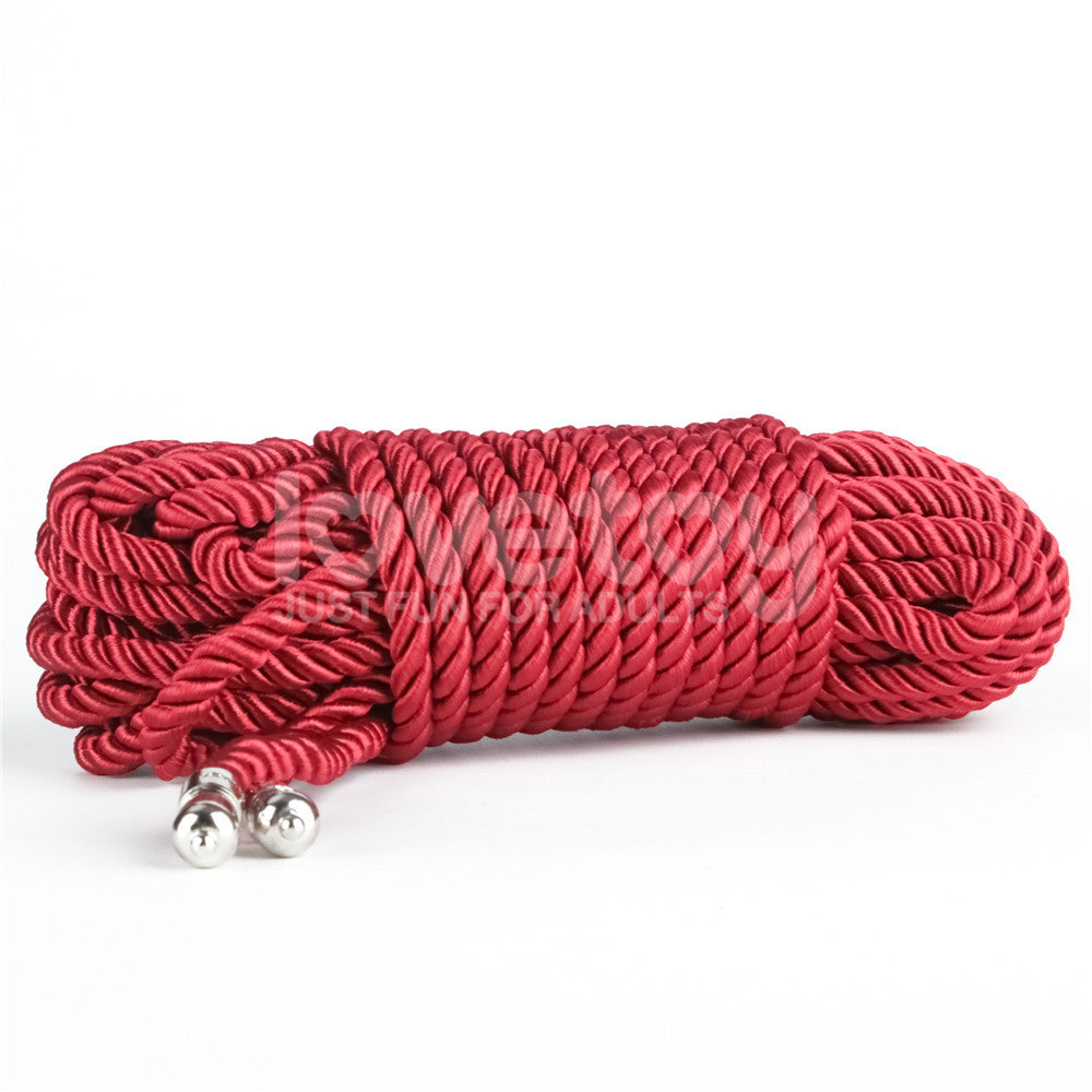 Rebellion Reign Silky Bondage Rope - Red - Red Bondage Rope - 10 metre length-LV761302