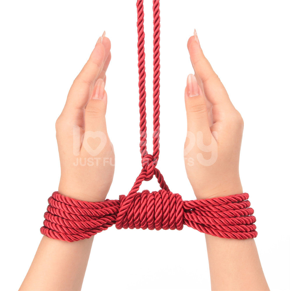 Rebellion Reign Silky Bondage Rope - Red - Red Bondage Rope - 10 metre length-LV761302