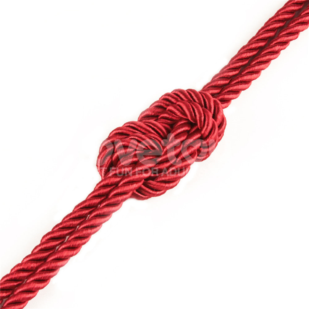 Rebellion Reign Silky Bondage Rope - Red - Red Bondage Rope - 10 metre length