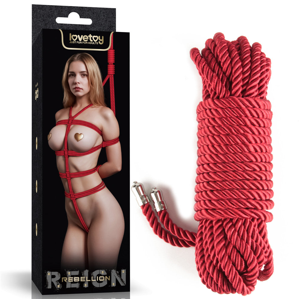 Rebellion Reign Silky Bondage Rope - Red - Red Bondage Rope - 10 metre length-LV761302