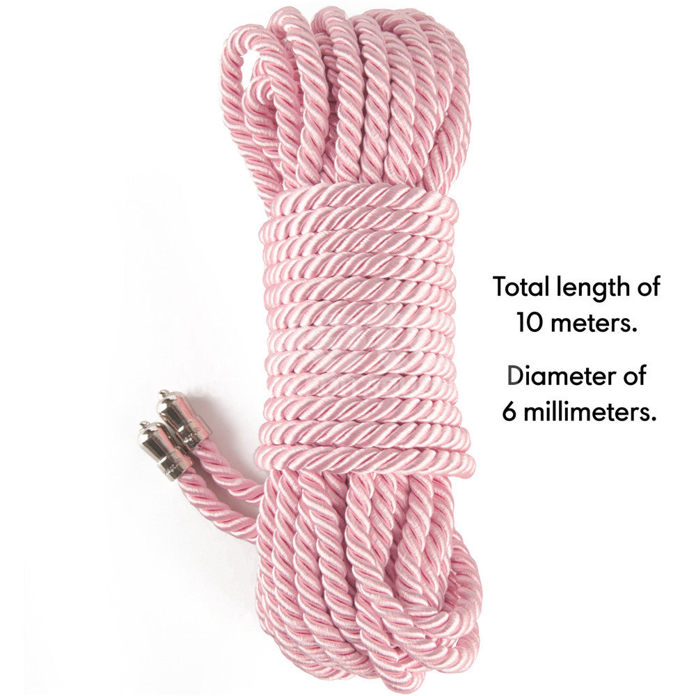 Rebellion Reign Silky Bondage Rope - Pink - Pink Bondage Rope - 10 metre length-LV761303