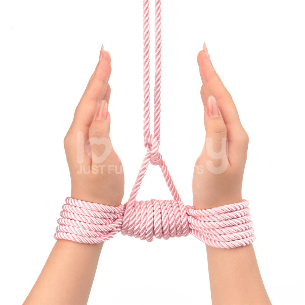 Rebellion Reign Silky Bondage Rope - Pink - Pink Bondage Rope - 10 metre length-LV761303