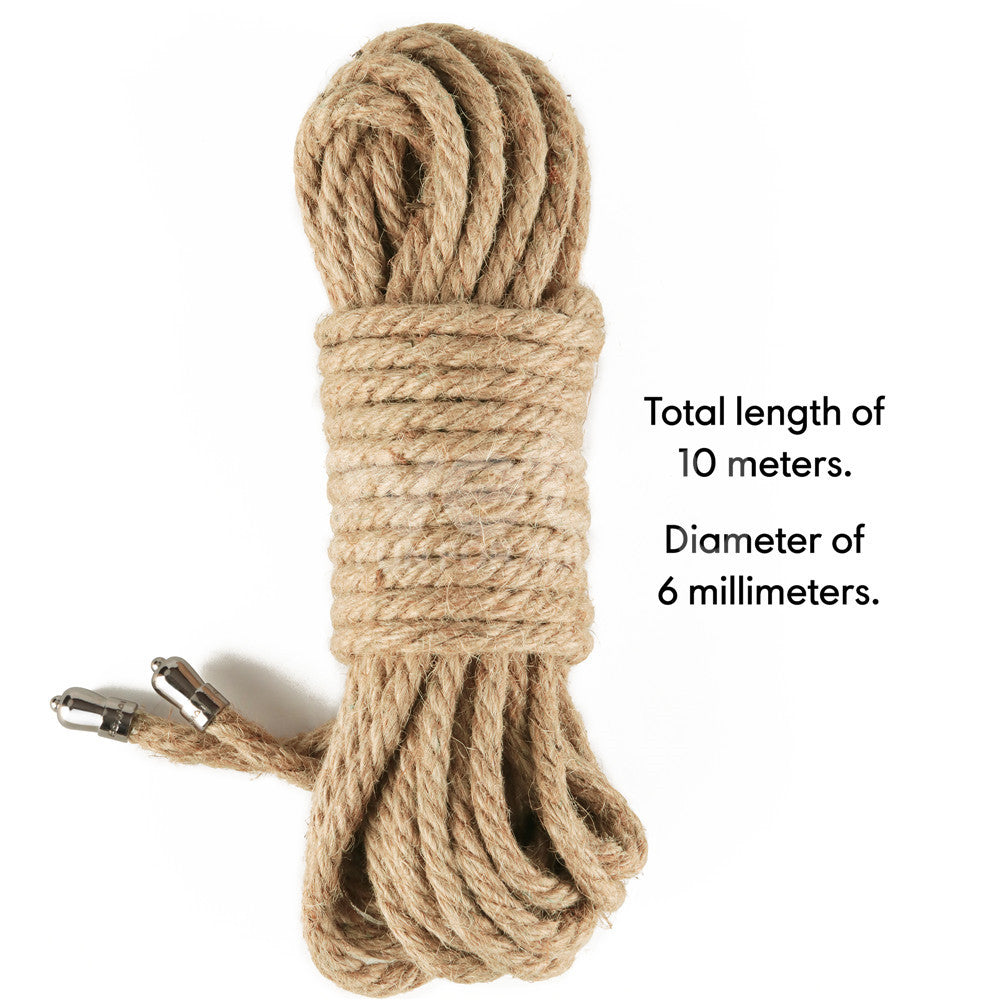 Rebellion Reign Hemp Bondage Rope - Rustic - Rustic Bondage Rope - 10 metre length-LV761305