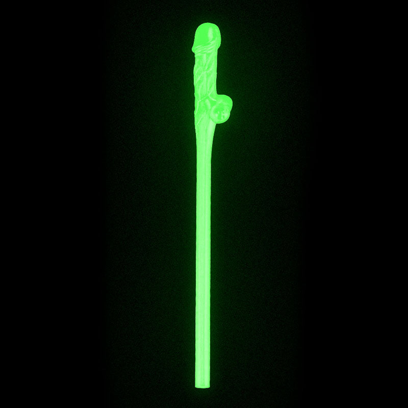 Jokes & Parties Glow In The Dark Willy Straws - Glow in Dark Dicky Straws - Set of 9-LV765001