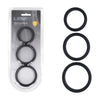 LEVELZ Wide O Silicone Cock Ring Set of 3 - L/XL/2X - Black Cock Rings - Set of 3 Sizes-LVL01-0015BLK