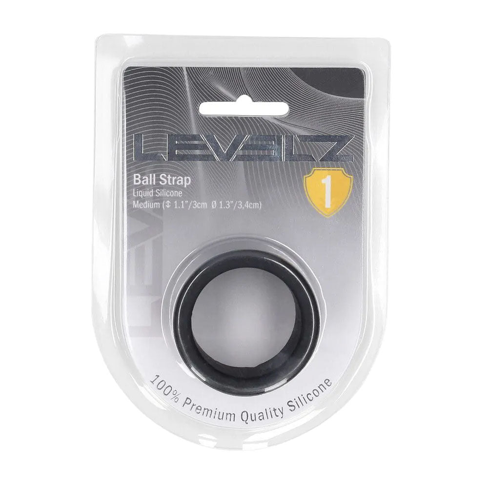 LEVELZ Liquid Silicone Ball Strap - M - Black - Black Ball Strap-LVL01-0018BLK