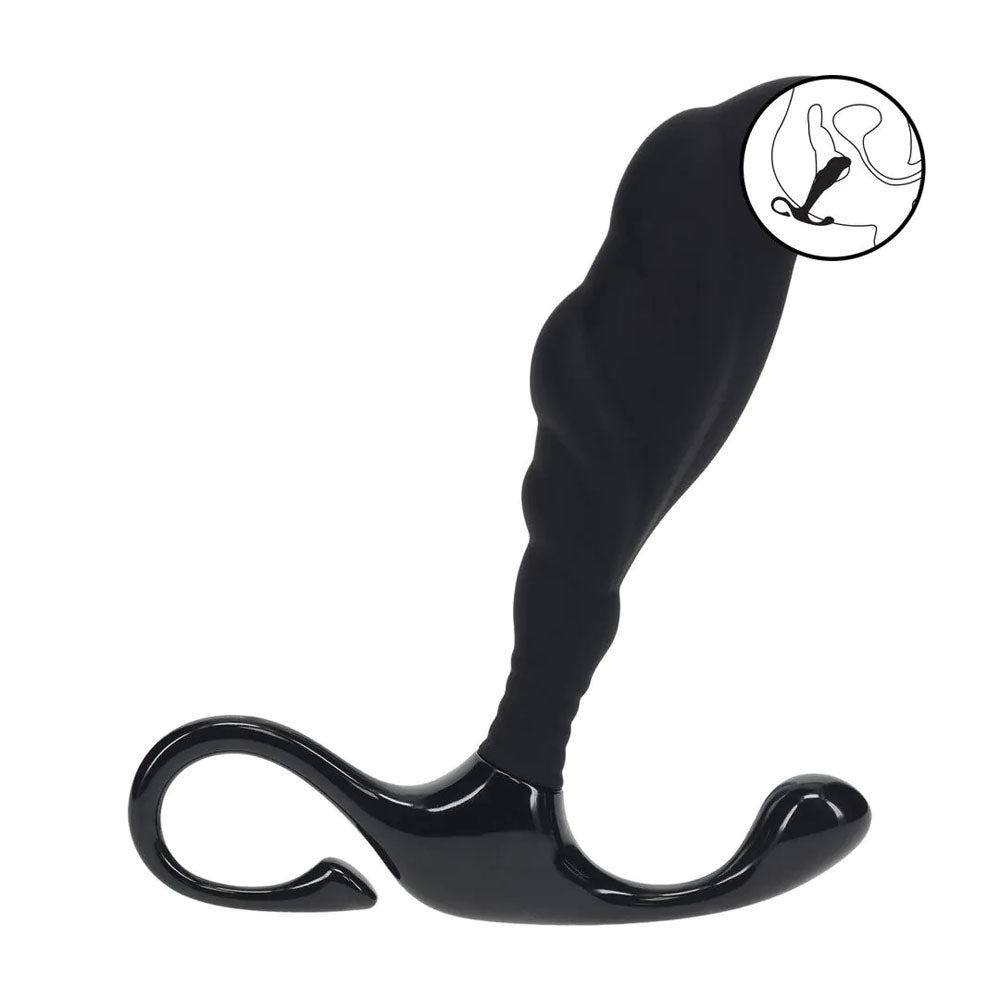 LEVELZ Rippled with Hard Loop Prostate Massager - Small - Black Small Prostate Massager-LVL02-0024BLK