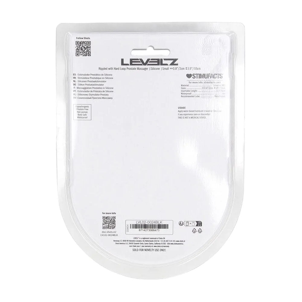 LEVELZ Rippled with Hard Loop Prostate Massager - Small - Black Small Prostate Massager-LVL02-0024BLK