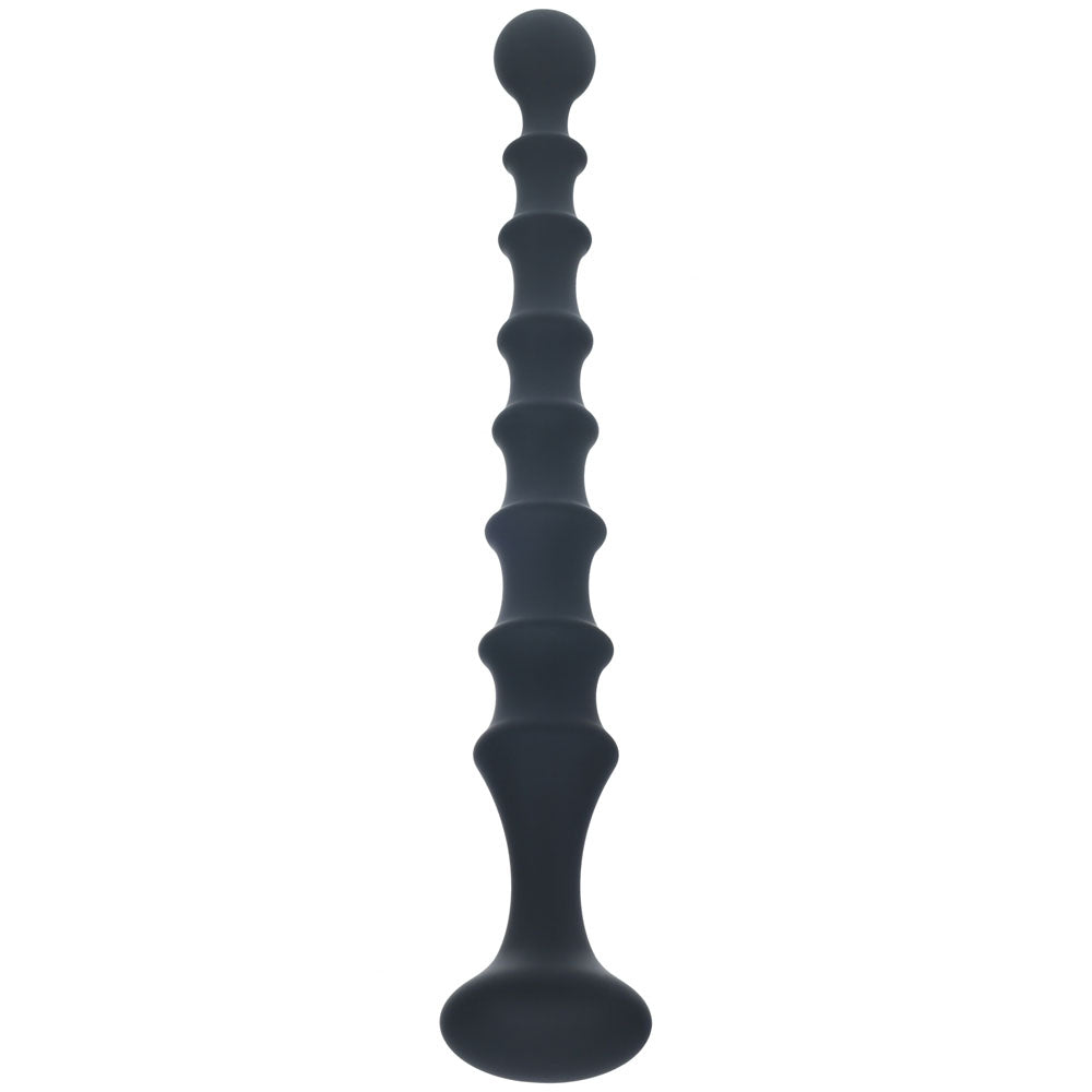 LEVELZ Ribbed Silicone Flared Anal Probe - Black 26.7 cm Anal Beads-LVL02-0030BLK