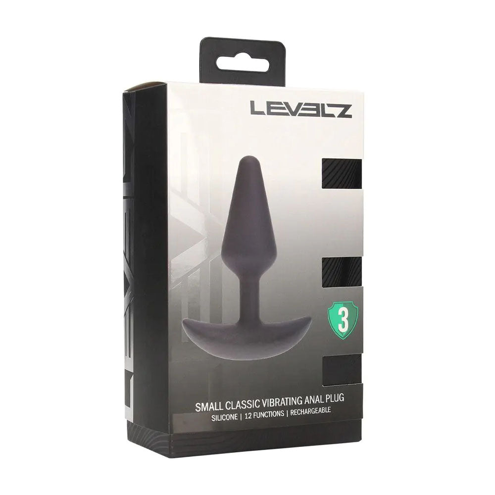 LEVELZ Classic Vibrating Silicone Anal Plug - Small - Black Small USB Rechargeable Butt Plug-LVL03-0012BLK