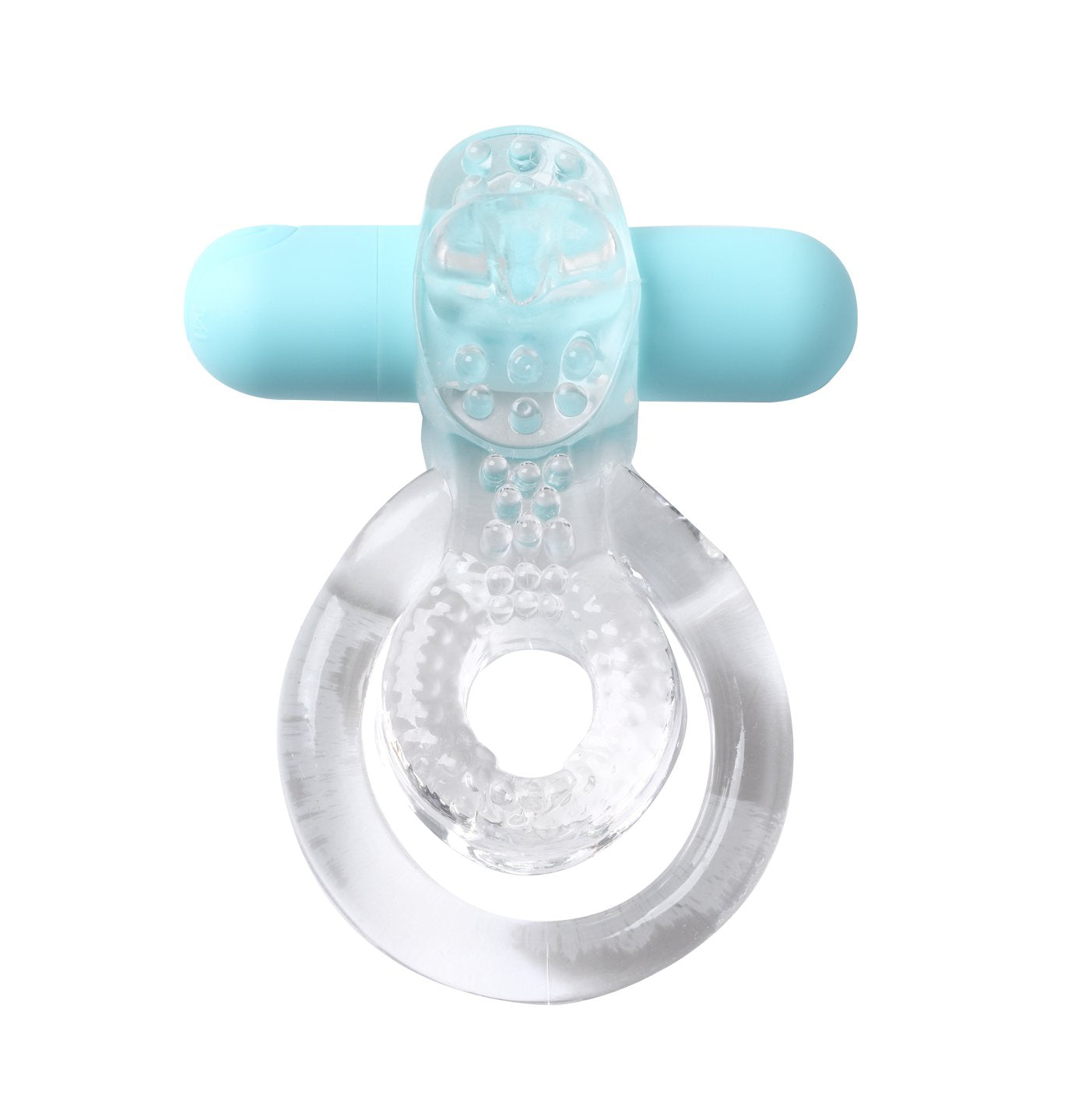 Maia Jayden - Clear/Blue USB Rechargeable Vibrating Cock & Ball Rings-MA1720-CLR