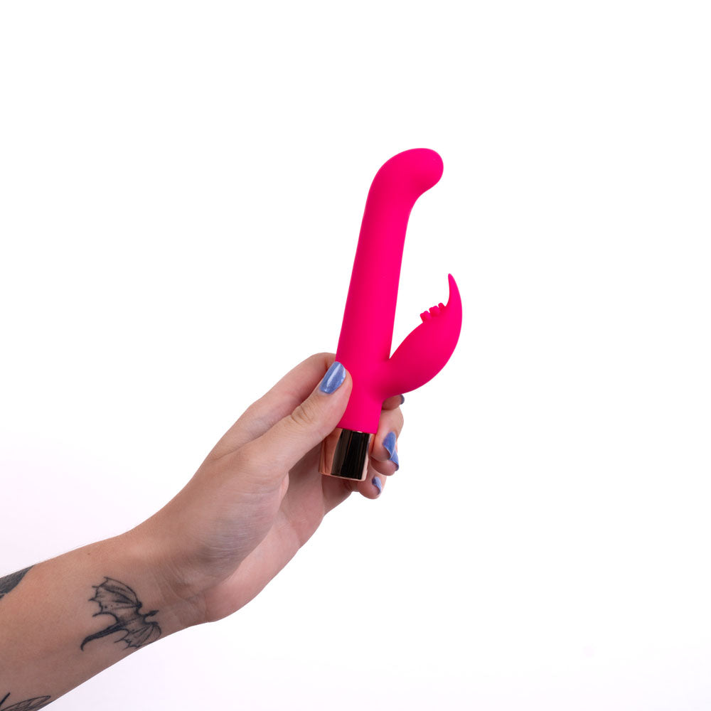 Maia HAILEY PRO - Pink 15.2 cm QI Wireless Rechargeable Rabbit Vibrator-MA22-01