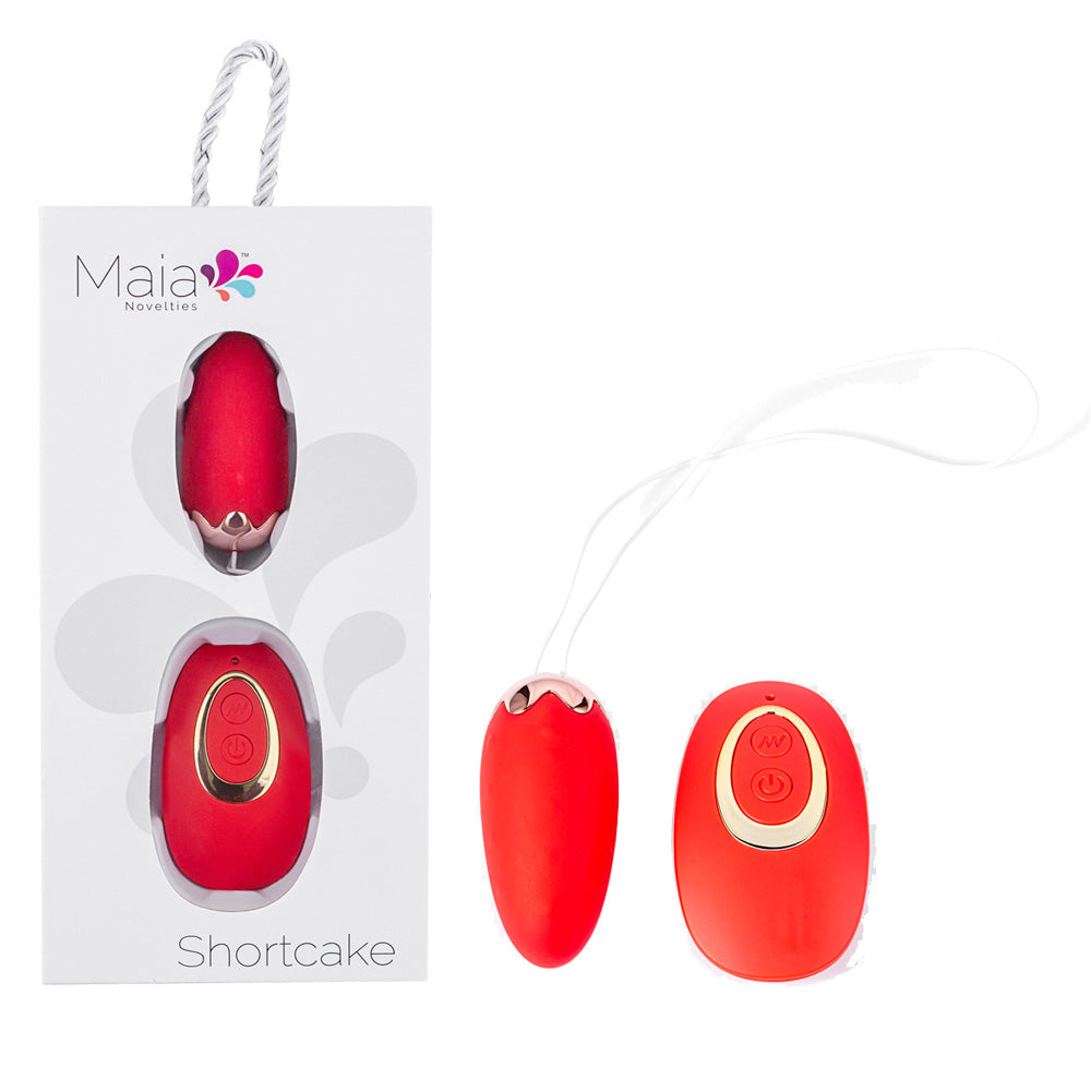 Maia SHORTCAKE - Red USB Rechargeable Vibrating Egg with Wireless Remote-MA22-04