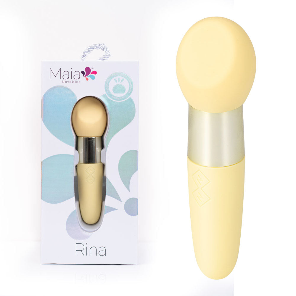 Maia RINA - Yellow - Yellow 13.3 cm USB Rechargeable Vibrator-MA23-03-C1