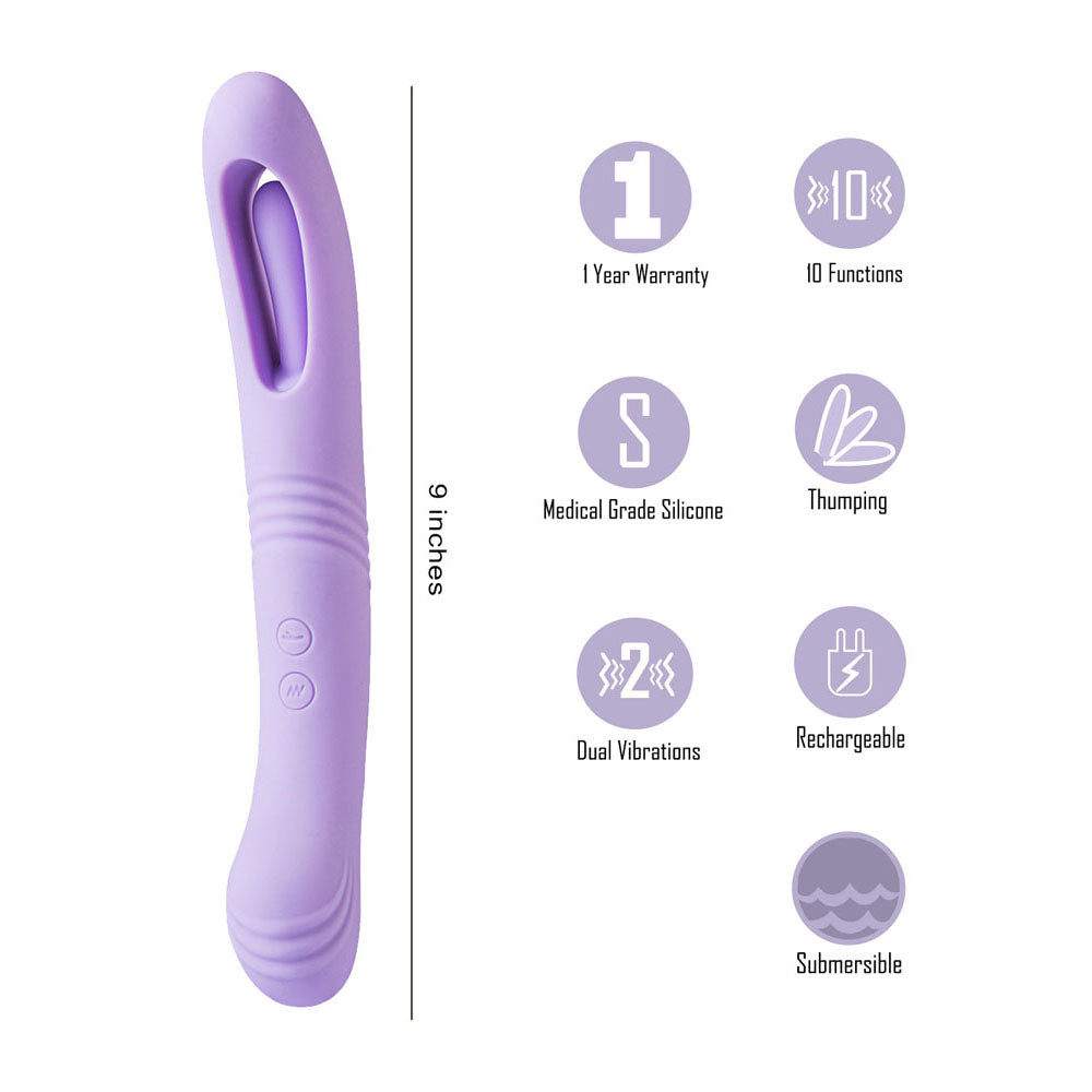 Maia HARPER - Purple 24.1 cm USB Rechargeable Vibrator-MA23-07