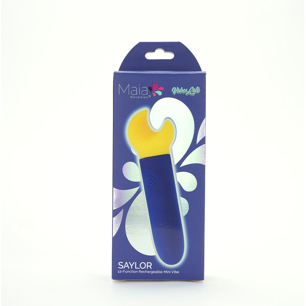 Maia SAYLOR - Blue/Yellow 11.1 cm USB Rechargeable Bullet - MA25-20