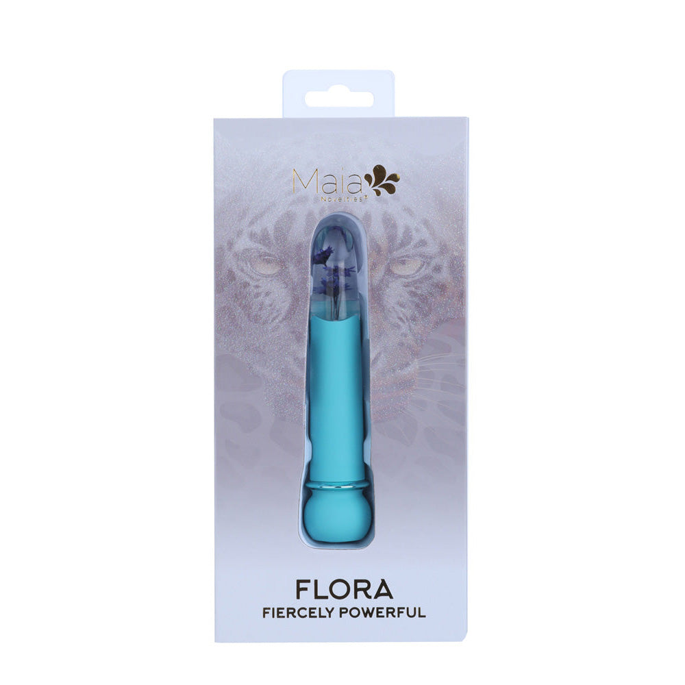 Maia FLORA - Teal - Teal 12.7 cm USB Rechargeable Powerful Bullet - MA26-01-TEAL