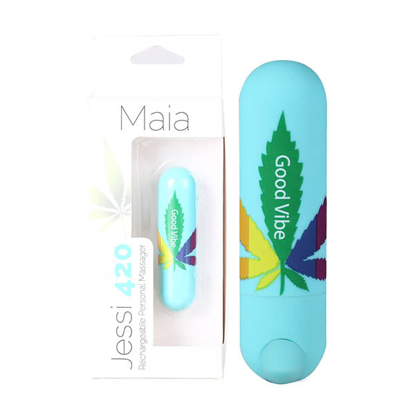 Maia Jessi 420 - Teal 7.6 cm USB Rechargeable Bullet-MA330-LF2