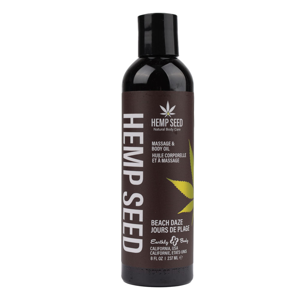 Hemp Seed Massage & Body Oil - Beach Daze (Coconut & Pineapple) Scented - 237 ml Bottle - MAS045