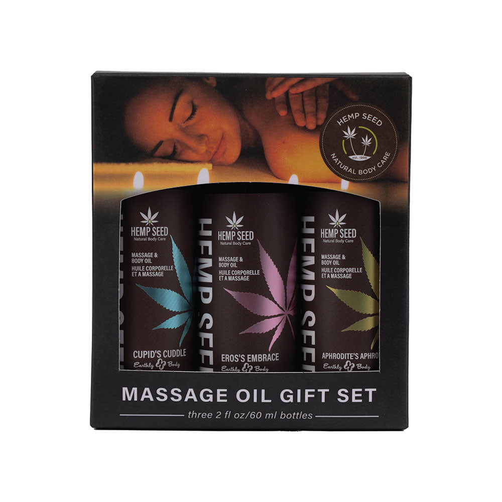 Hemp Seed Massage Oil Trio Gift Set-(masgv224)