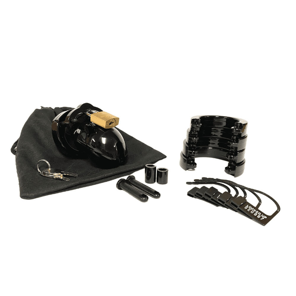 Mr. Stubb Chastity Cock Cage Kit - Black - Black 1.75 Inch Cock Cage Kit-MRSTB-BLK