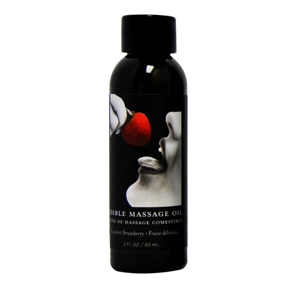 Edible Massage Oil - Succulent Strawberry Flavoured - 59 ml Bottle-MSE203