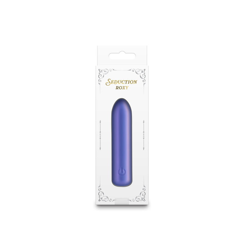 Seduction - Roxy - Metallic Blue - Metallic Blue 9 cm USB Rechargeable Vibrating Bullet-NSN-0235-17