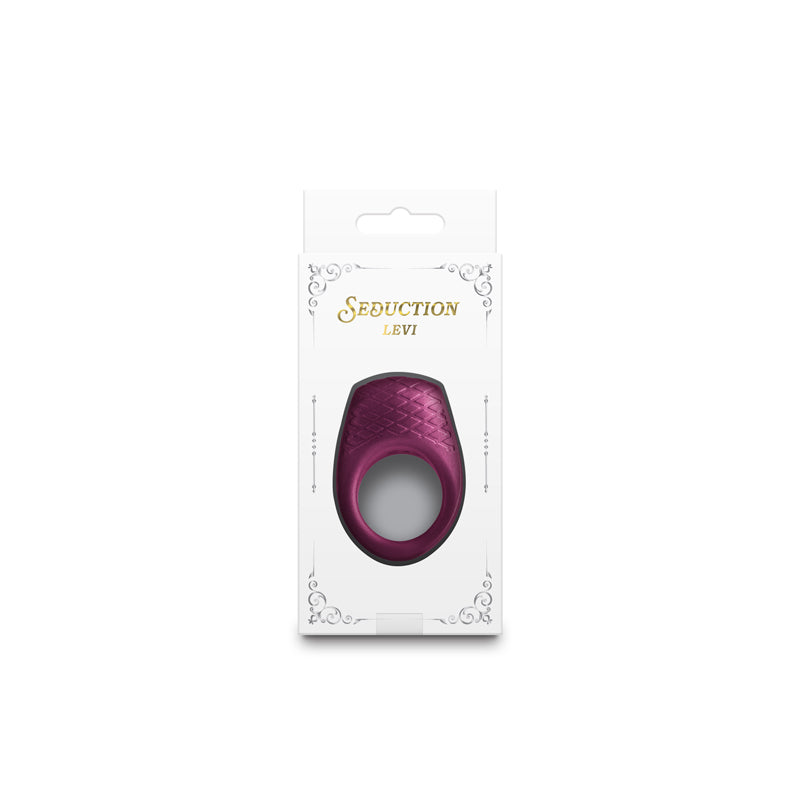 Seduction - Levi - Metallic Burgundy - Metallic Burgundy USB Rechargeable Vibrating Cock Ring-NSN-0236-36