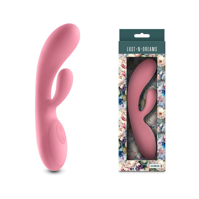 Lust-n-Dreams - Samba - Coral - Pink 19.4 cm USB Rechargeable Rabbit Vibrator-NSN-0245-34