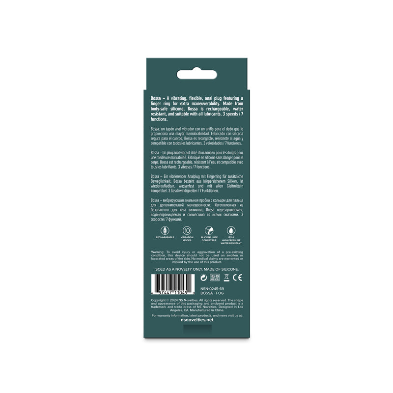 Lust-n-Dreams - Bossa - Fog - White 12.5 cm USB Rechargeable Vibrating Butt Plug-NSN-0245-69