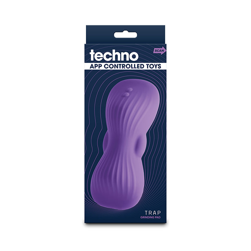 Techno - Trap - Purple - Purple USB Rechargeable Vibrating Grind Pad with App Control-NSN-0287-45