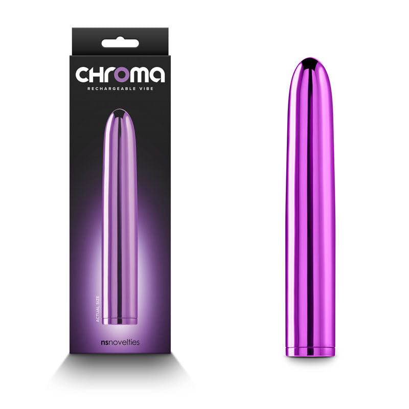 Chroma - Purple - Metallic Purple 17 cm USB Rechargeable Vibrator-NSN-0305-15